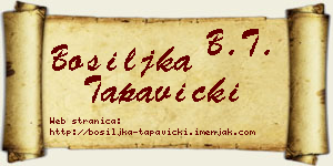 Bosiljka Tapavički vizit kartica